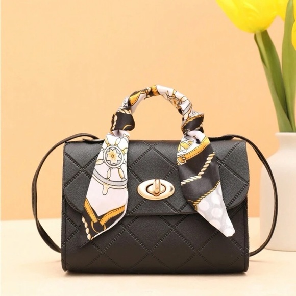 Handbags - ⚠️Clearance Mini Black Silk Scarf Handle Crossbody Bag